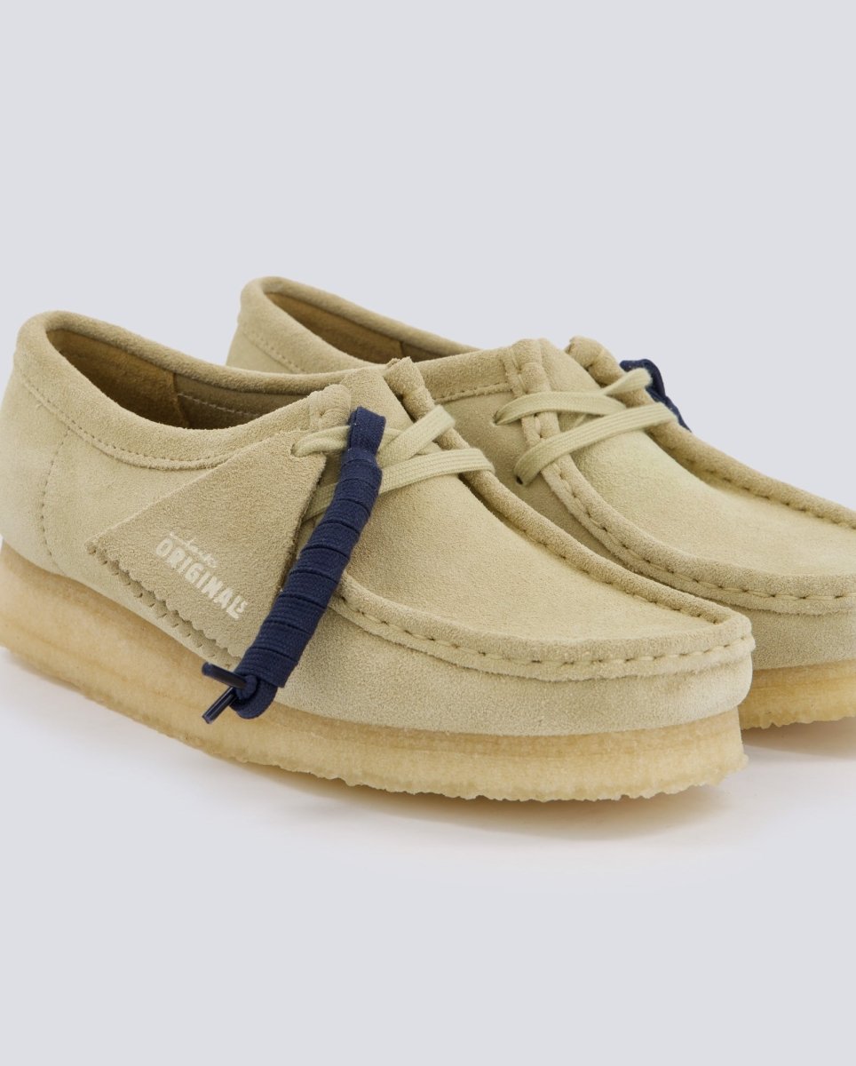 Clarks Wallabee Maple Suede Beige Mujer
