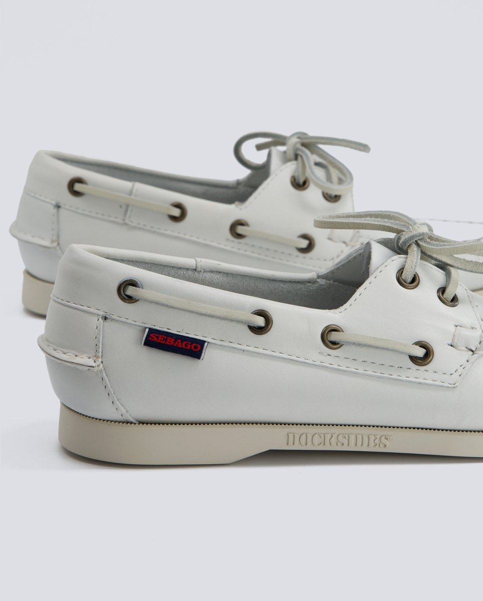 Sebago Docksides Portland Blanco Mujer