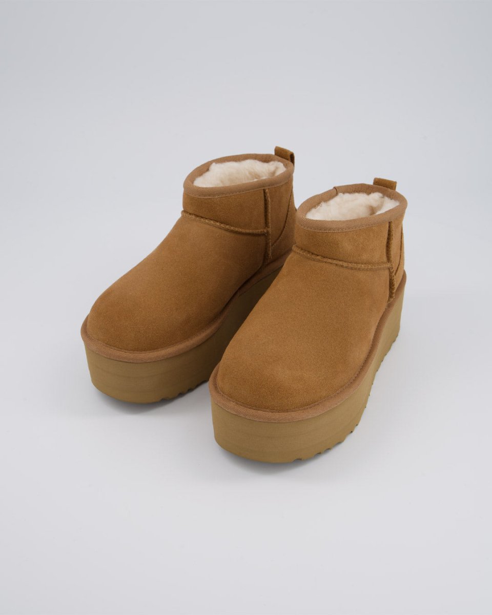 Ugg W Classic Ultra Mini Plat Marrón Mujer