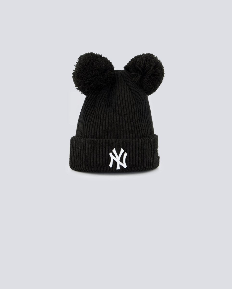 Gorro New Era Doble Pom Pom Negro Mujer