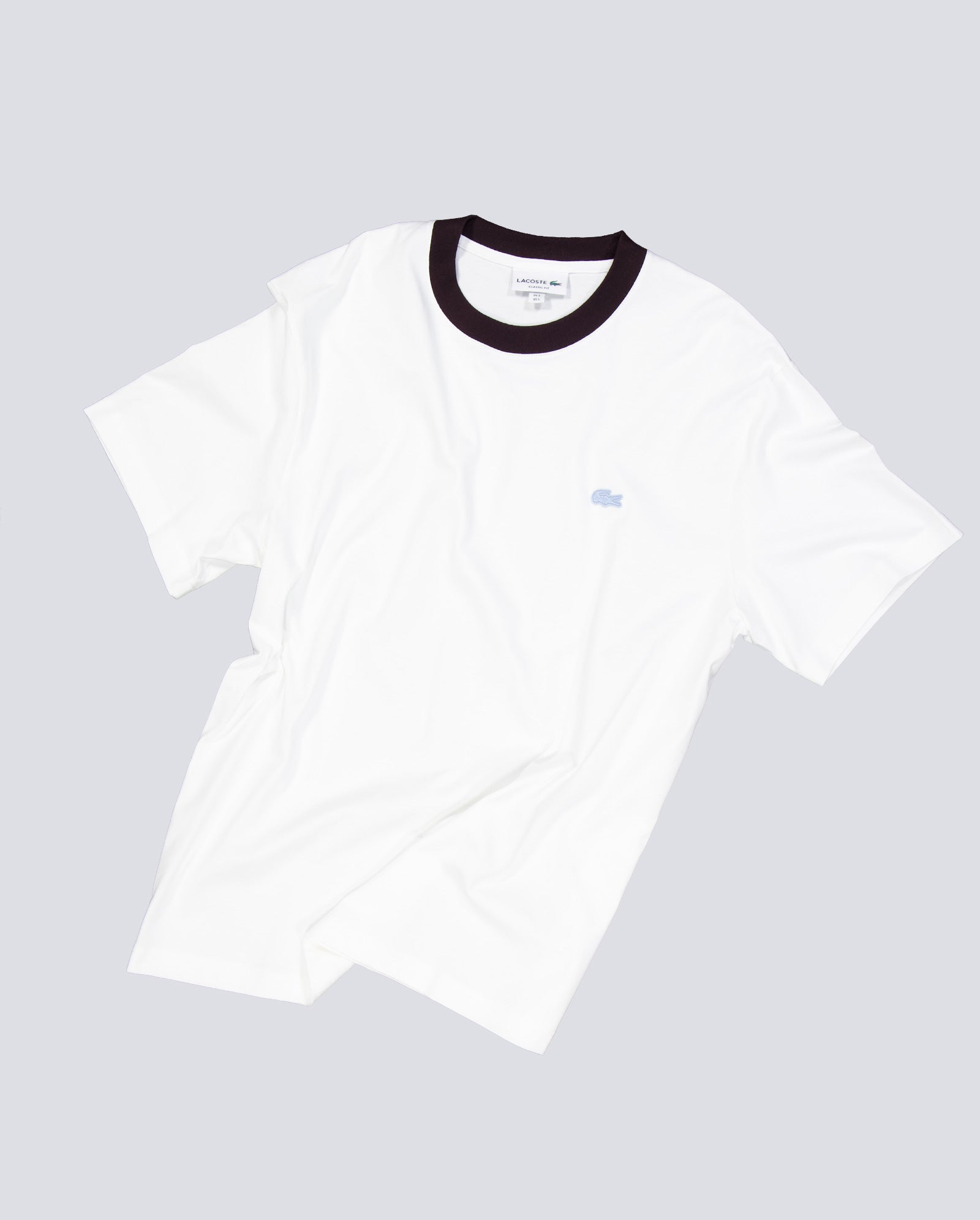 Camiseta Lacoste Cuello Contraste Blanco Unisex