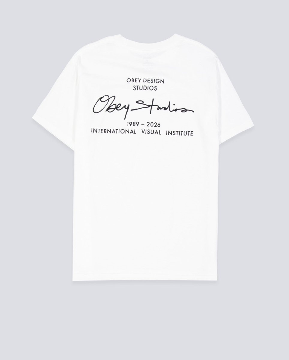 Camiseta Obey Institute Pigment Blanco Unisex