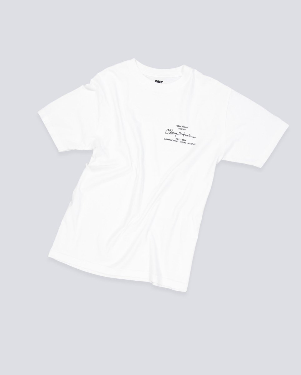 Camiseta Obey Institute Pigment Blanco Unisex