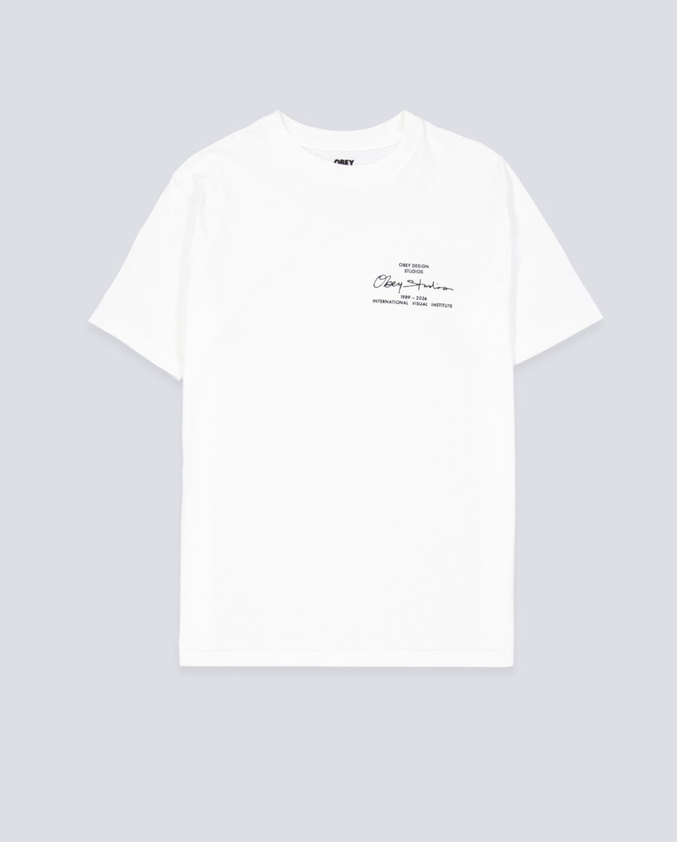 Camiseta Obey Institute Pigment Blanco Unisex