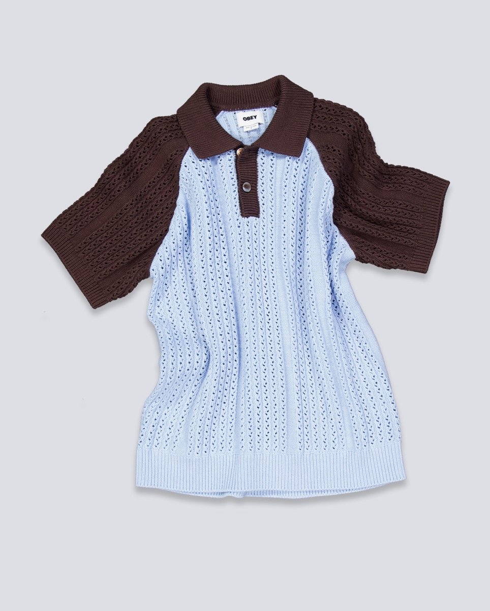 Polo Obey Abel Azul Y Marrón Hombre