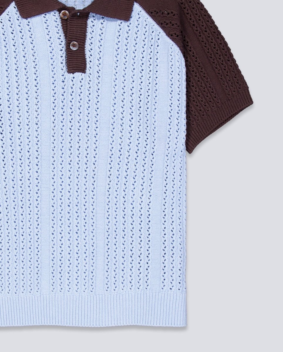 Polo Obey Abel Azul Y Marrón Hombre