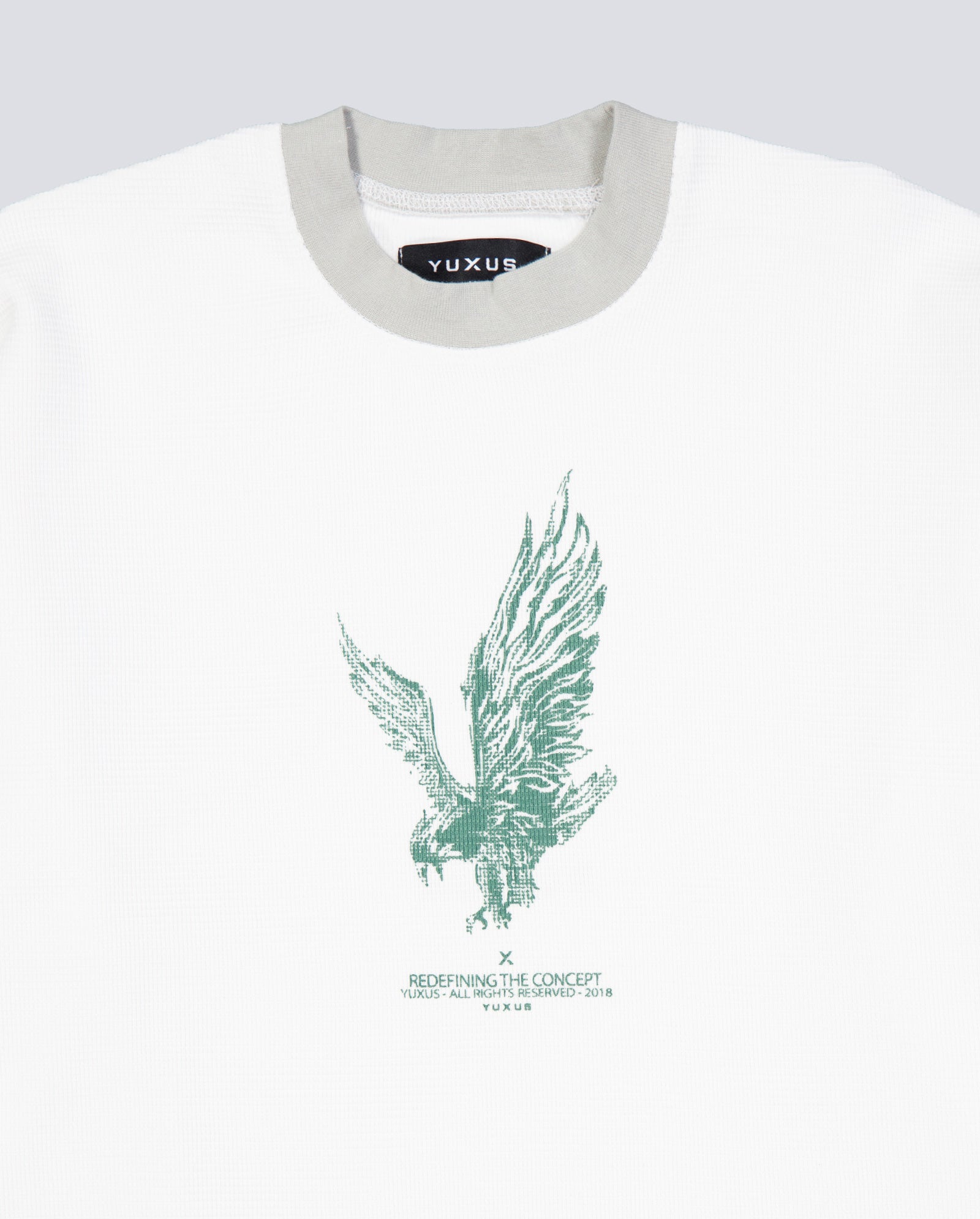 Sudadera Yuxus White Cronos Waffle Lonsleeve Blanco Unisex