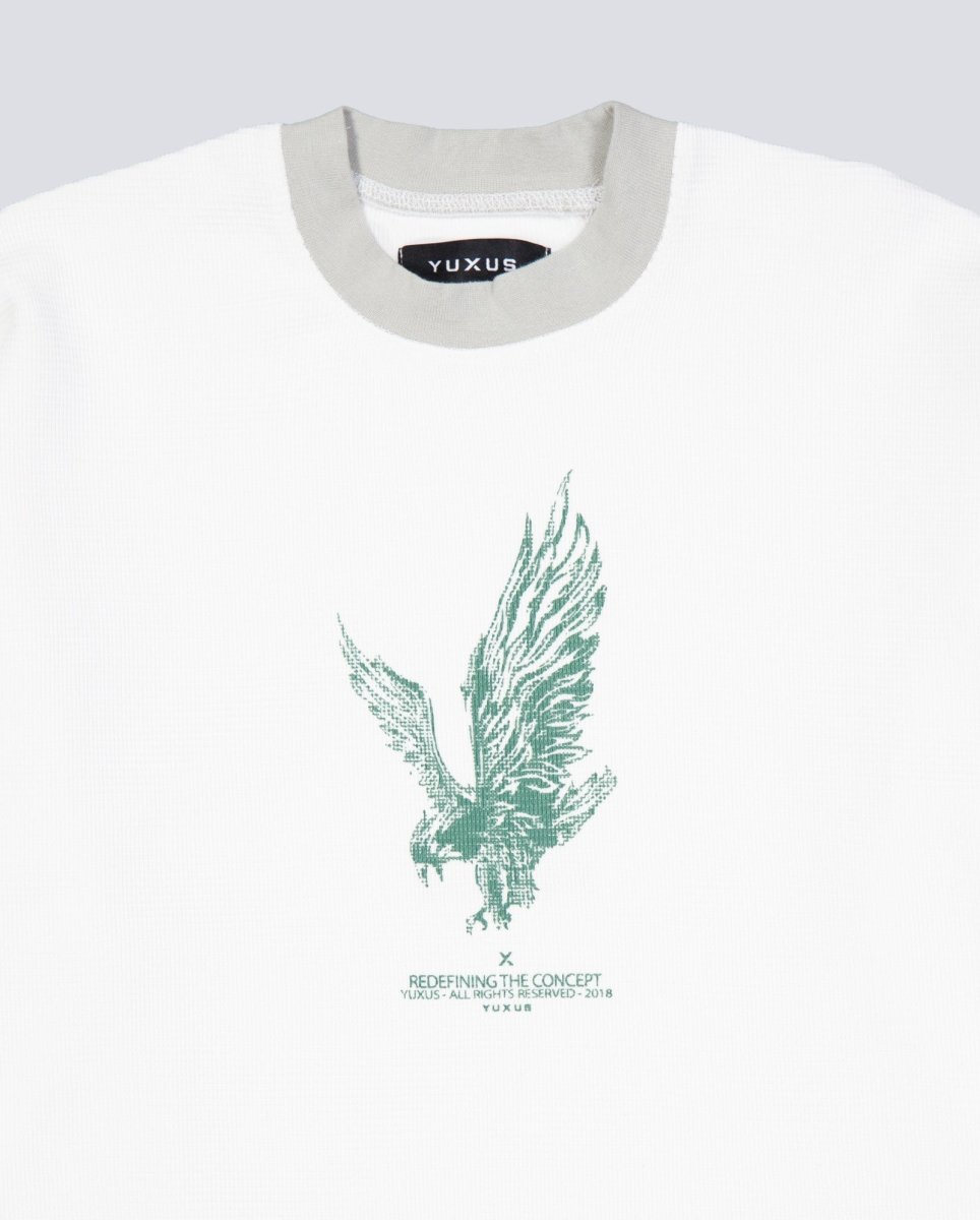 Sudadera Yuxus White Cronos Waffle Lonsleeve Blanco Unisex