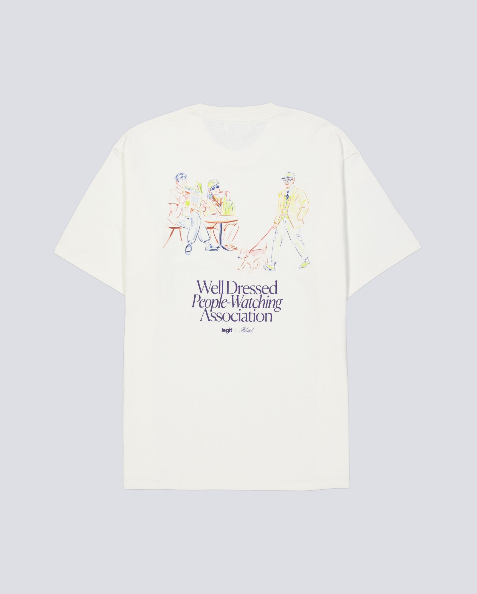 Camiseta Legit x Palard "People Watching" Blanca Unisex