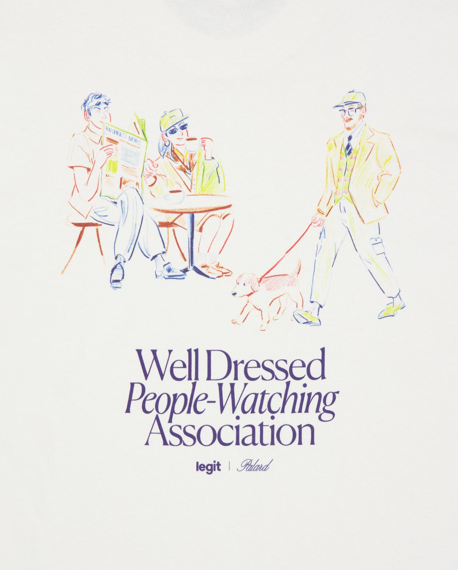 Camiseta Legit x Palard "People Watching" Blanca Unisex