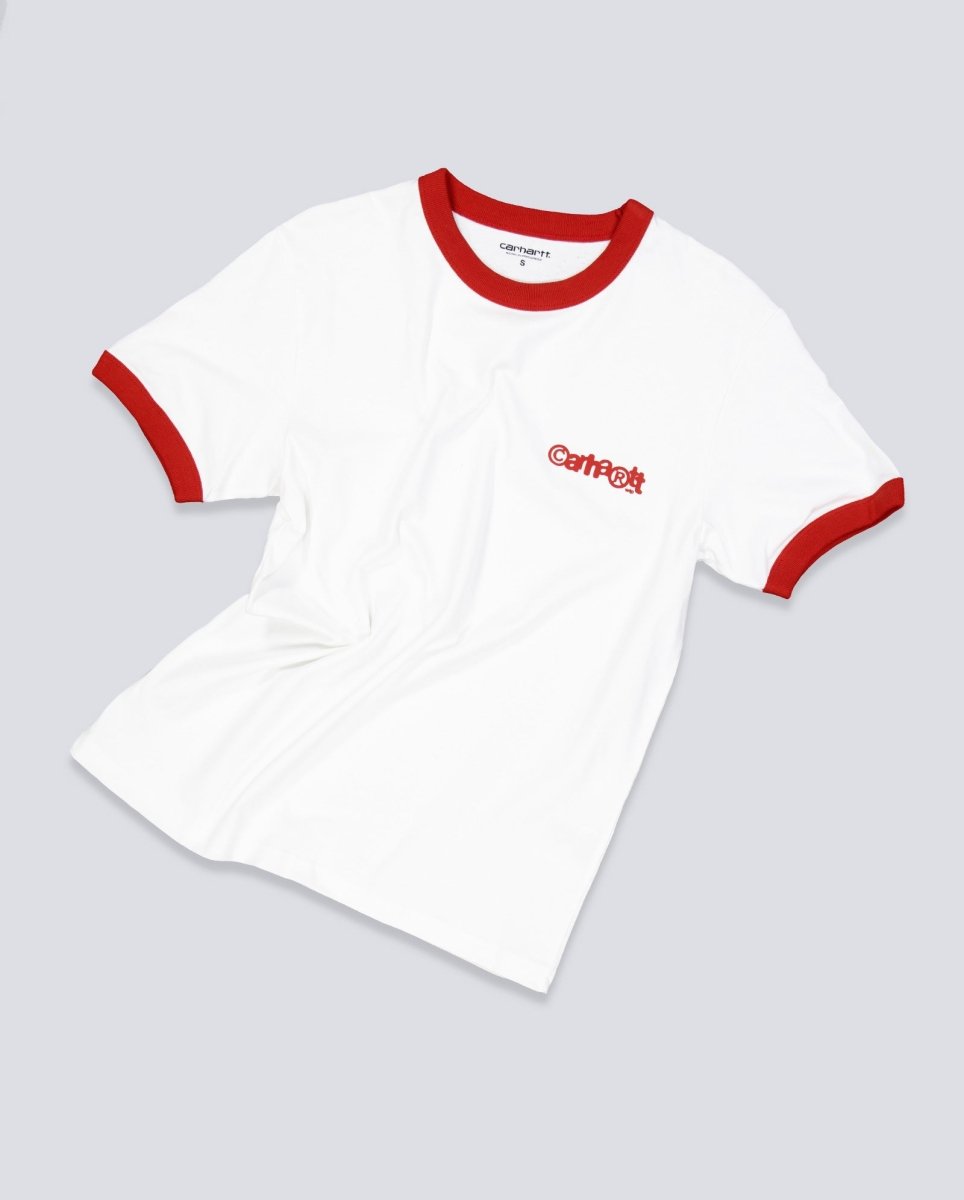 Camiseta Carhartt WIP Ringer IP Blanco Rojo Unisex