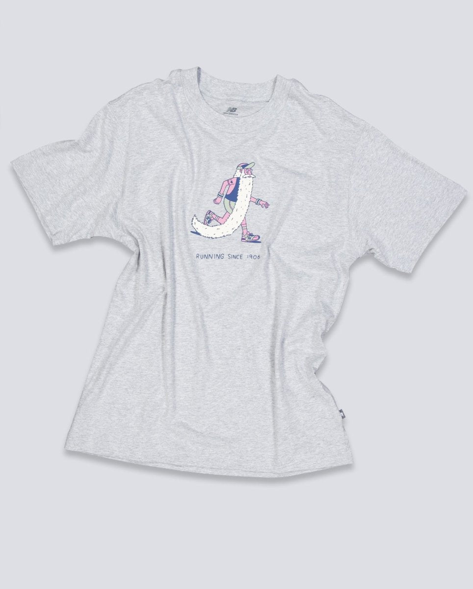 Camiseta New Balance Bearded Runner Gris Unisex