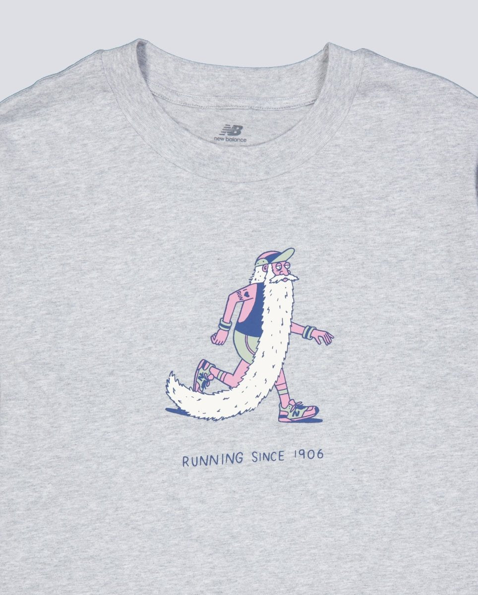Camiseta New Balance Bearded Runner Gris Unisex