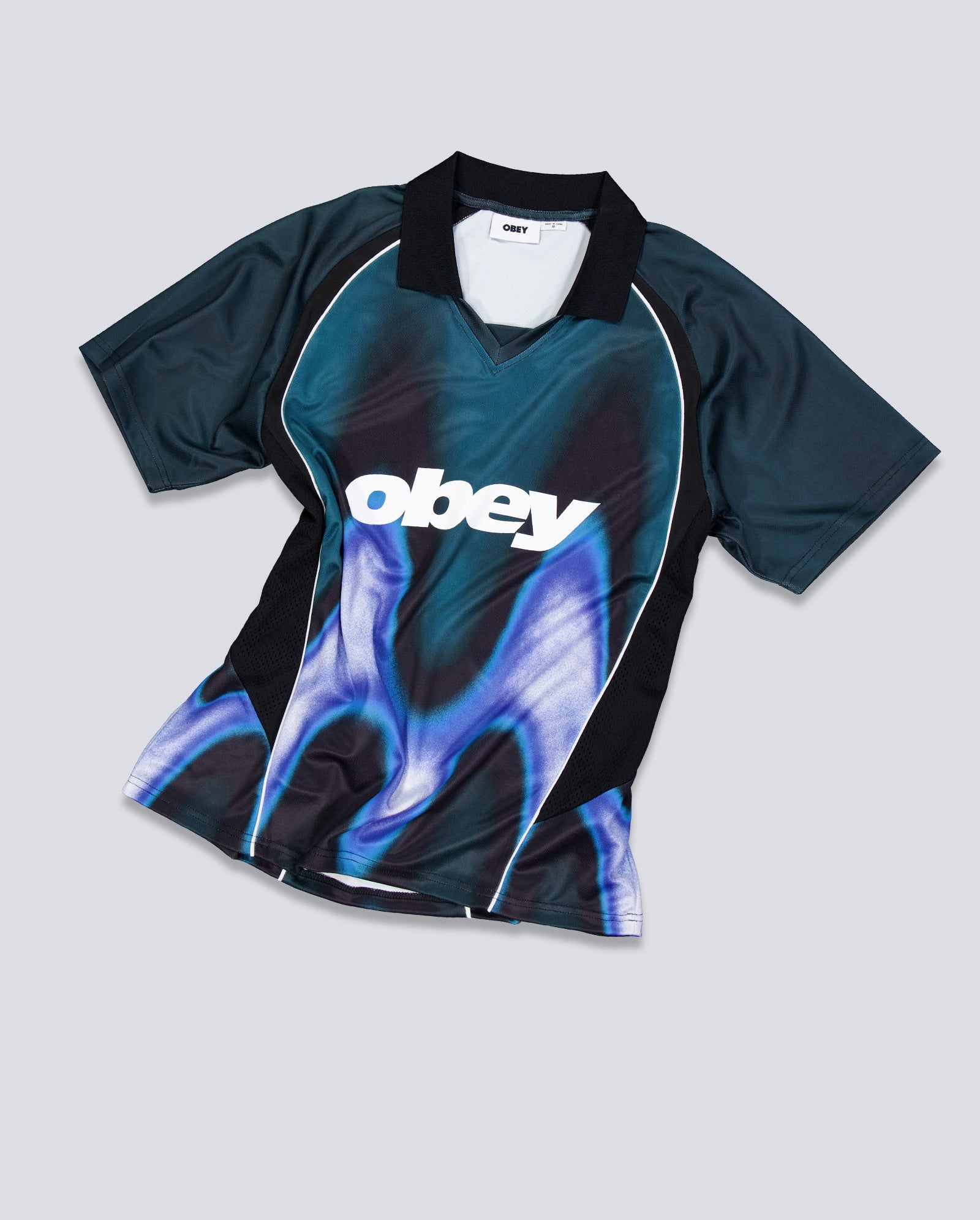Camiseta Obey Blurred Soccer Jersey Azul Hombre