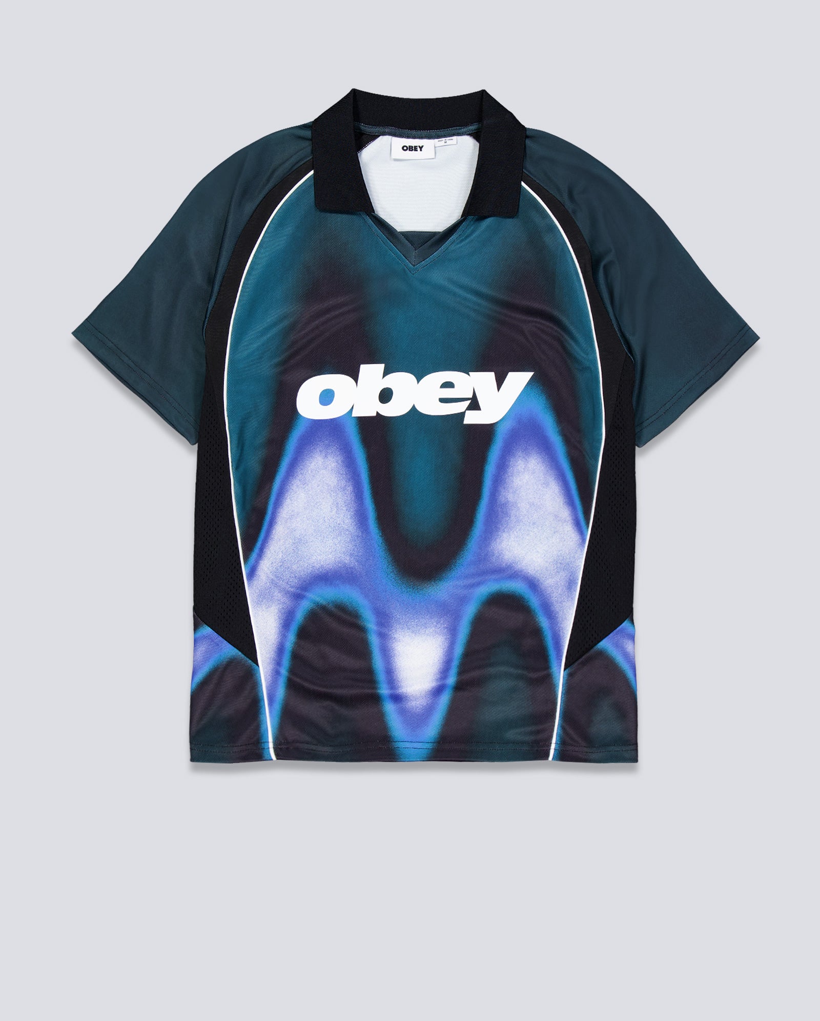 Camiseta Obey Blurred Soccer Jersey Azul Hombre