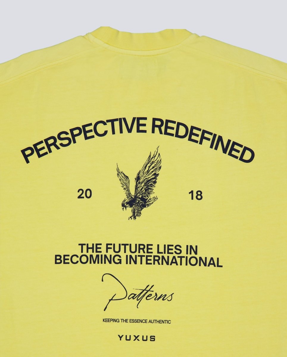 Camiseta Yuxus Flax Patterns Amarillo Unisex