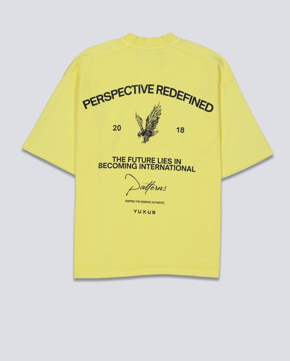 Camiseta Yuxus Flax Patterns Amarillo Unisex