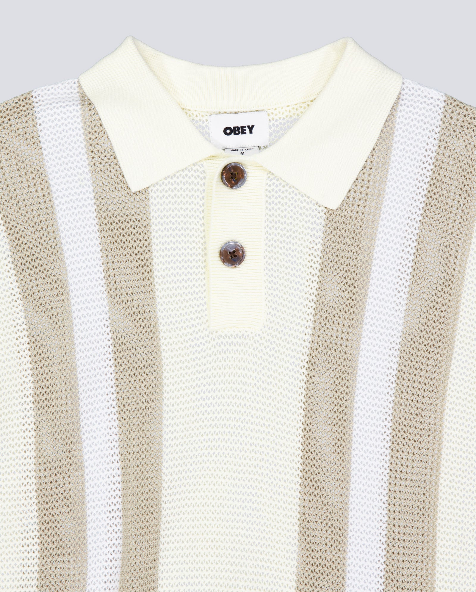 Polo Obey Seth Blanco Y Beige Hombre