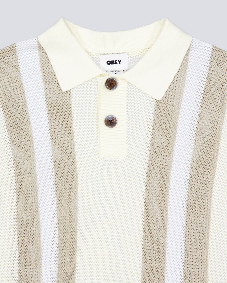 Polo Obey Seth Blanco Y Beige Hombre