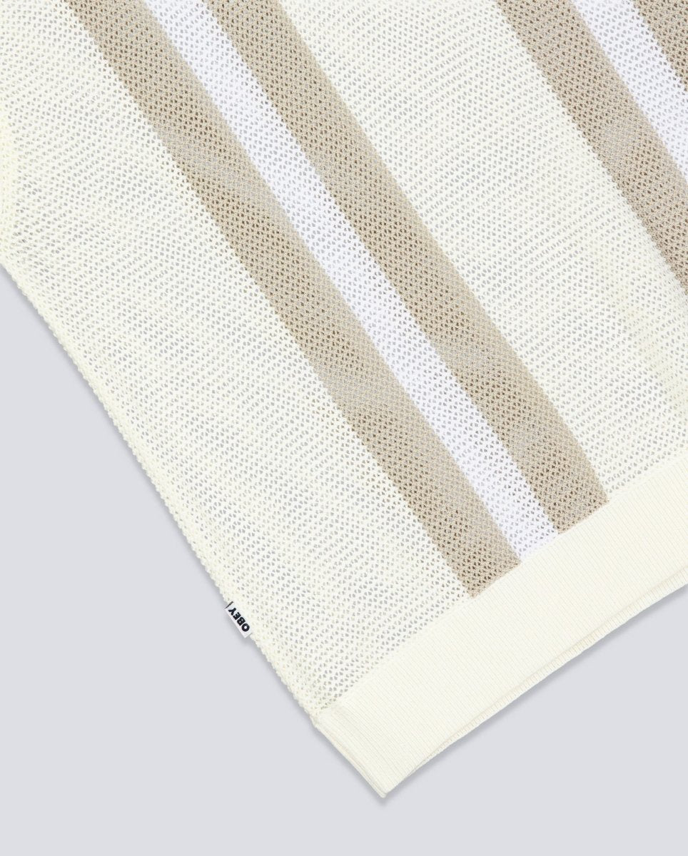 Polo Obey Seth Blanco Y Beige Hombre