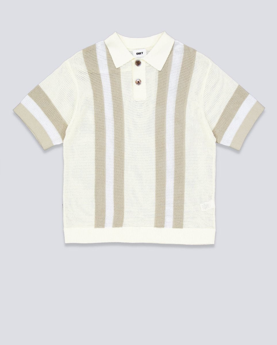 Polo Obey Seth Blanco Y Beige Hombre