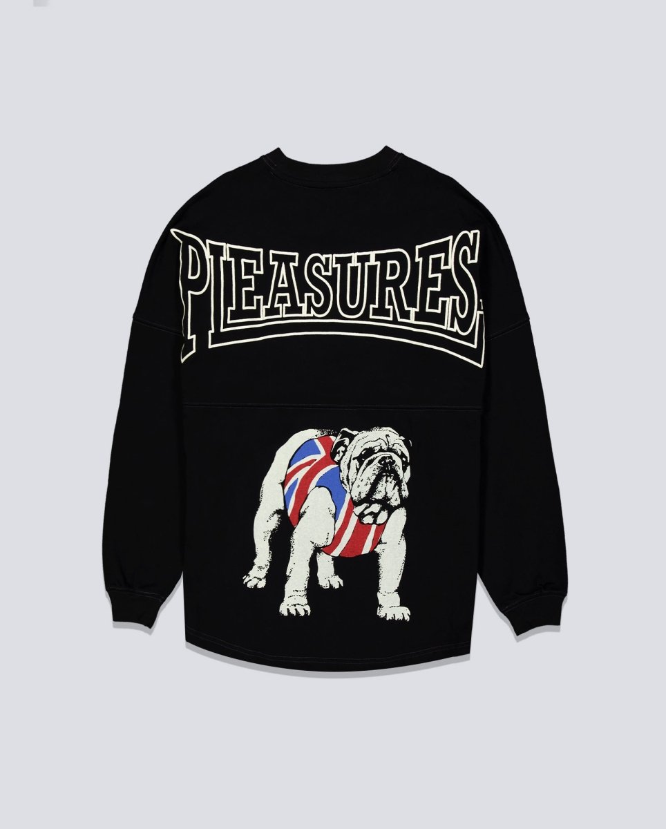 Camiseta Pleasures Bulldog Heavyweight Long Sleeve Negro Unisex