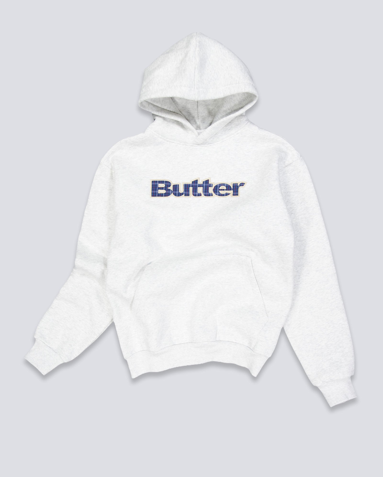 Sudadera Butter Goods Plaid Aplique Logo Gris Unisex