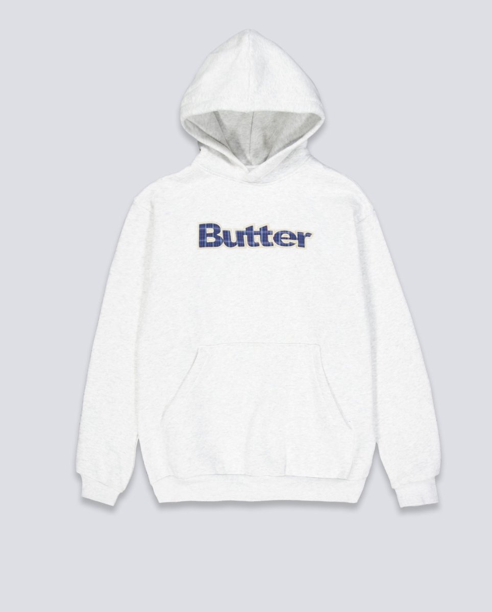 Sudadera Butter Goods Plaid Aplique Logo Gris Unisex