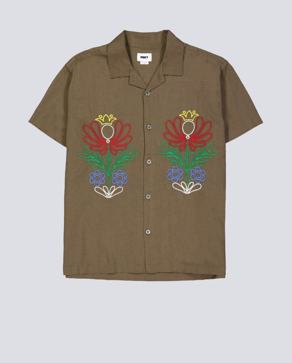 Camisa Obey Perry Marrón Hombre