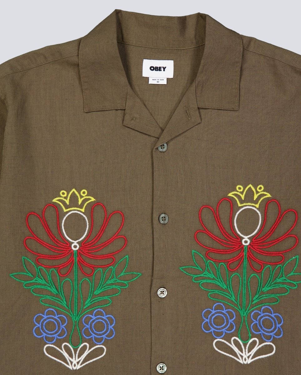 Camisa Obey Perry Marrón Hombre