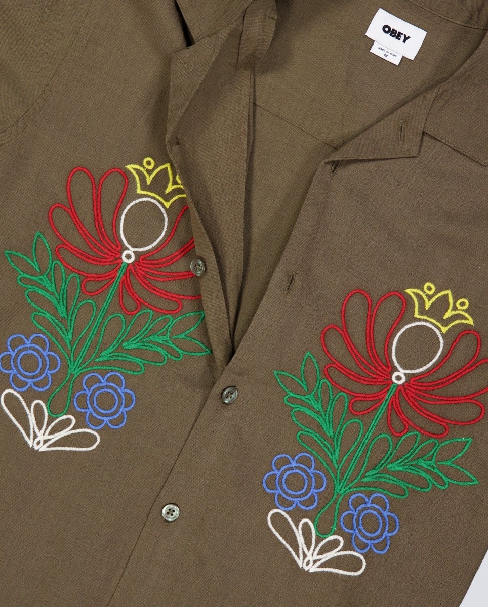 Camisa Obey Perry Marrón Hombre