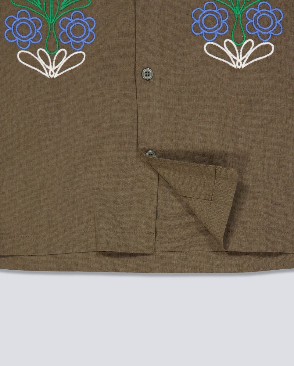 Camisa Obey Perry Marrón Hombre