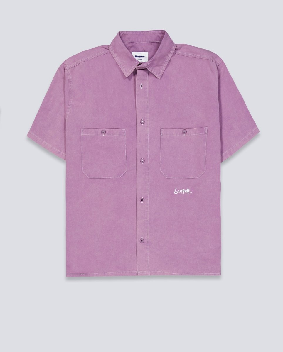 Camisa Butter Goods Contrast Stitch Morado Unisex