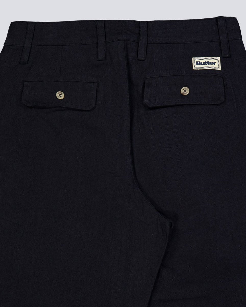 Pantalón Butter Goods Pleated Negro Hombre