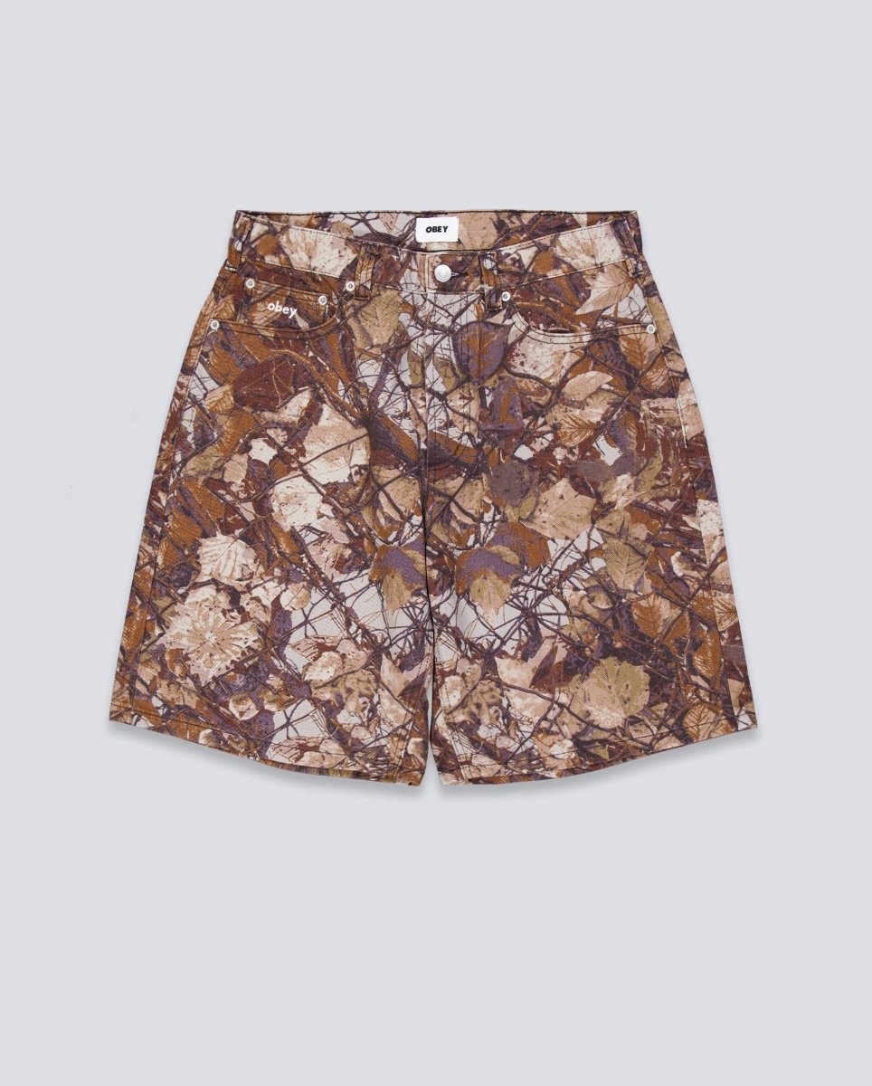 Pantalón Corto Obey Bigwig Baggy Camuflaje Marrón Hombre