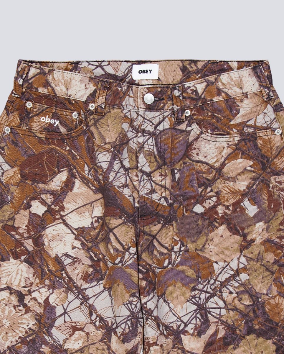 Pantalón Corto Obey Bigwig Baggy Camuflaje Marrón Hombre