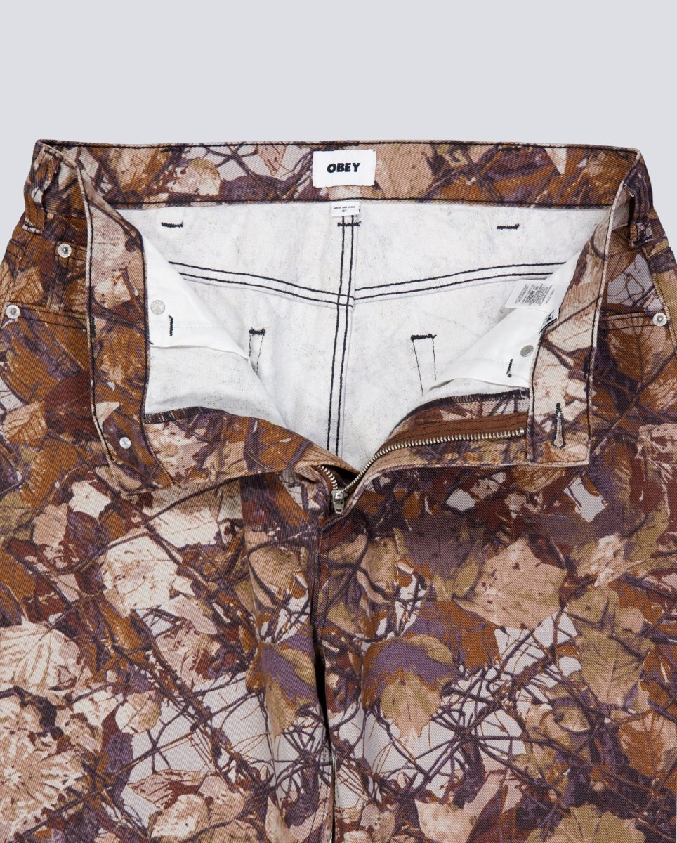 Pantalón Corto Obey Bigwig Baggy Camuflaje Marrón Hombre