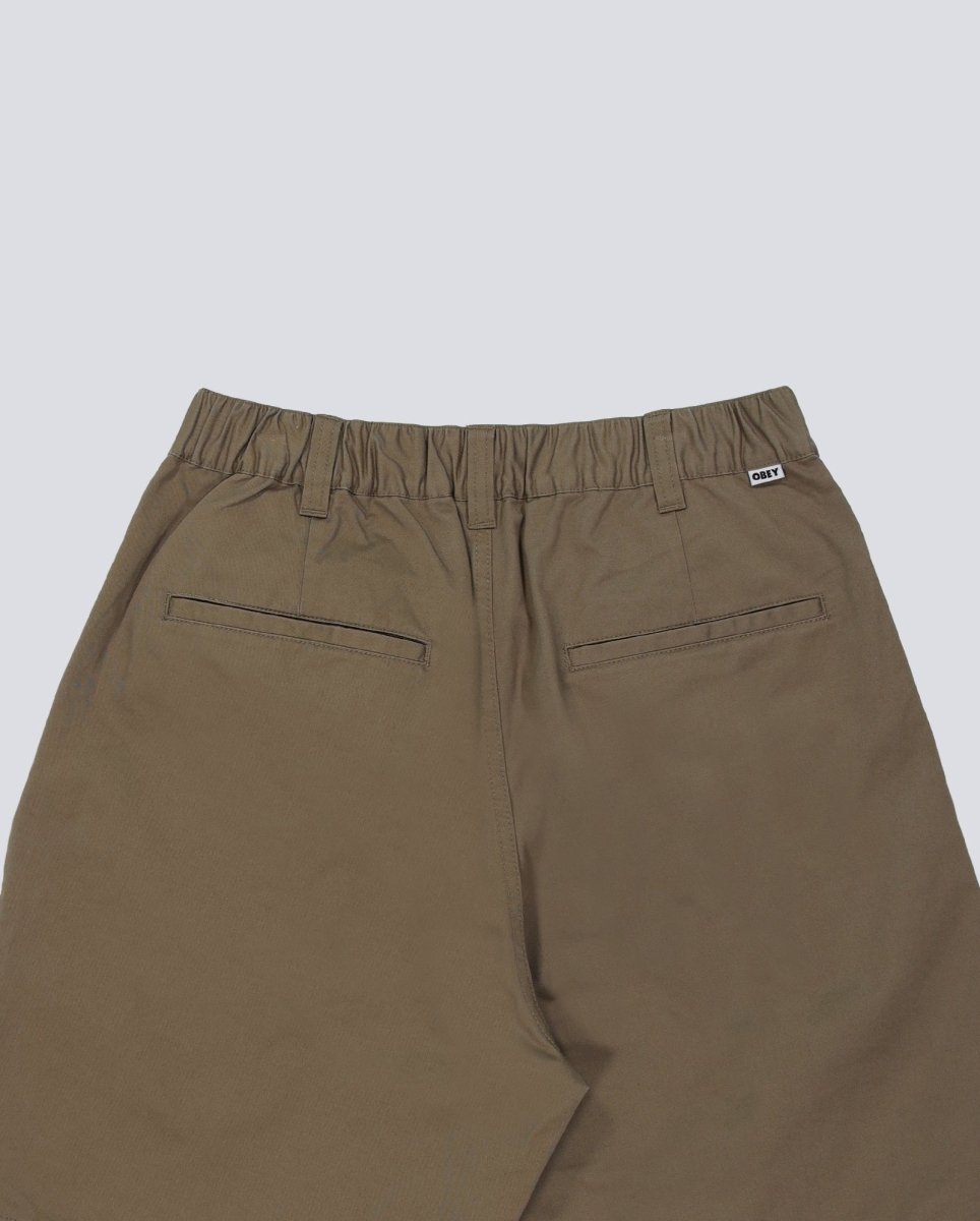 Pantalón Corto Obey Foster Pleated Verde Hombre