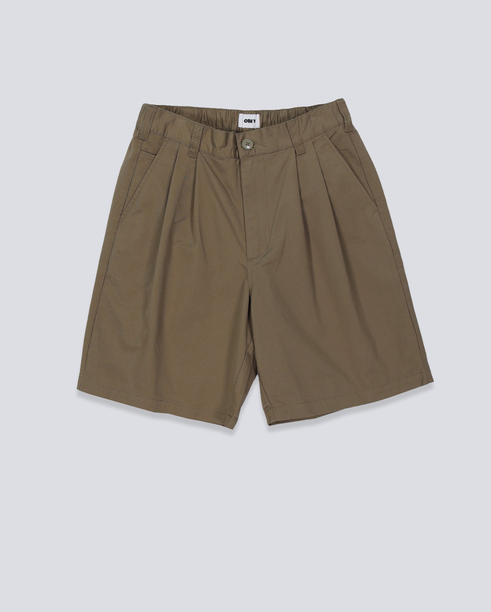 Pantalón Corto Obey Foster Pleated Verde Hombre