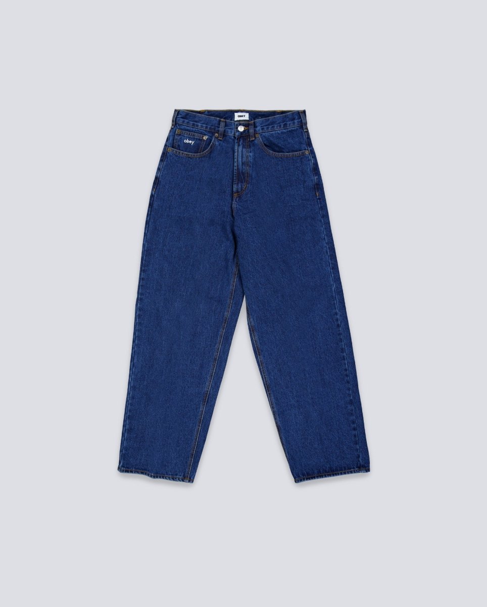Pantalón Vaquero Obey Bigwig Baggy Azul Hombre