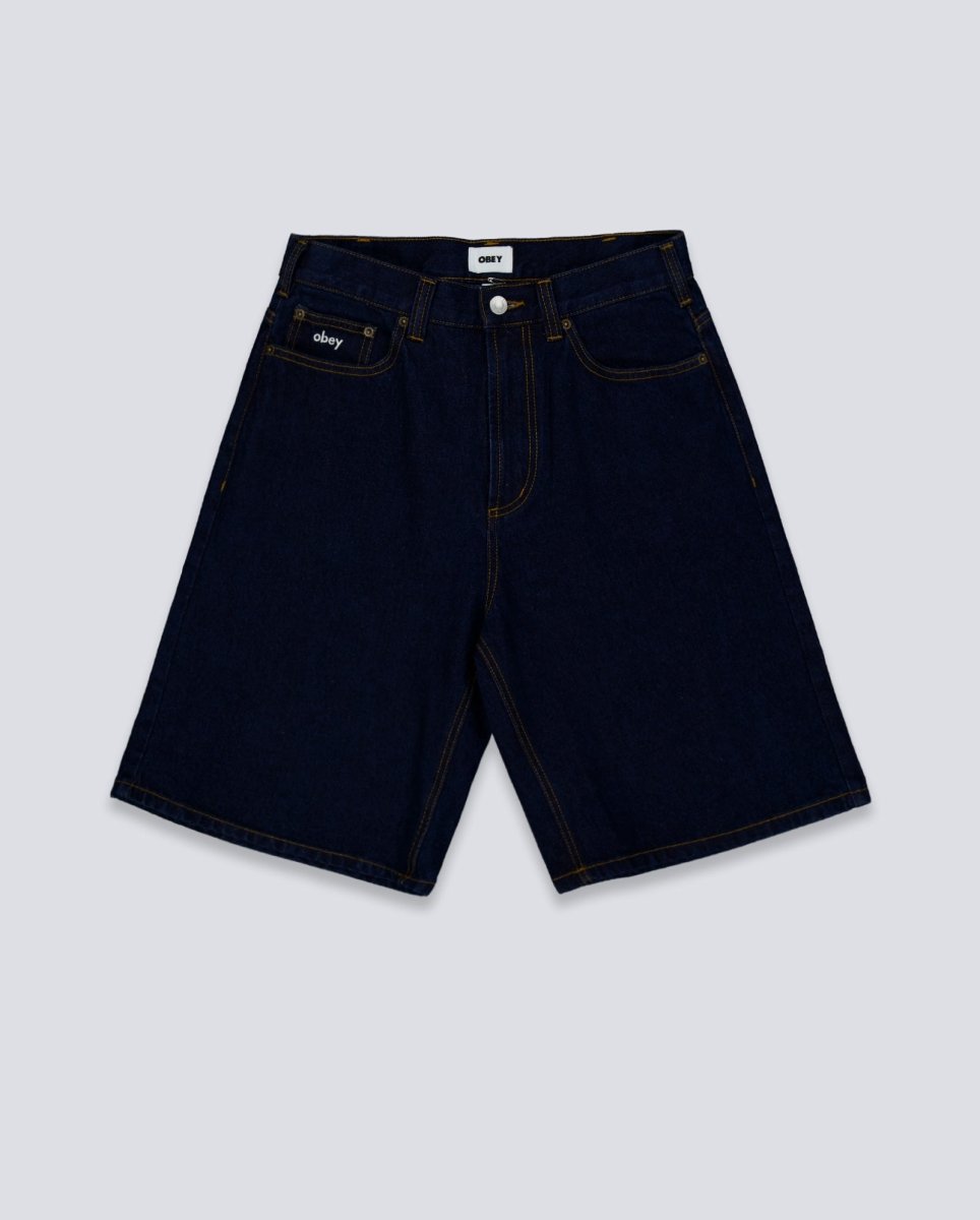 Pantalón Corto Obey Bigwig Baggy Azul Hombre