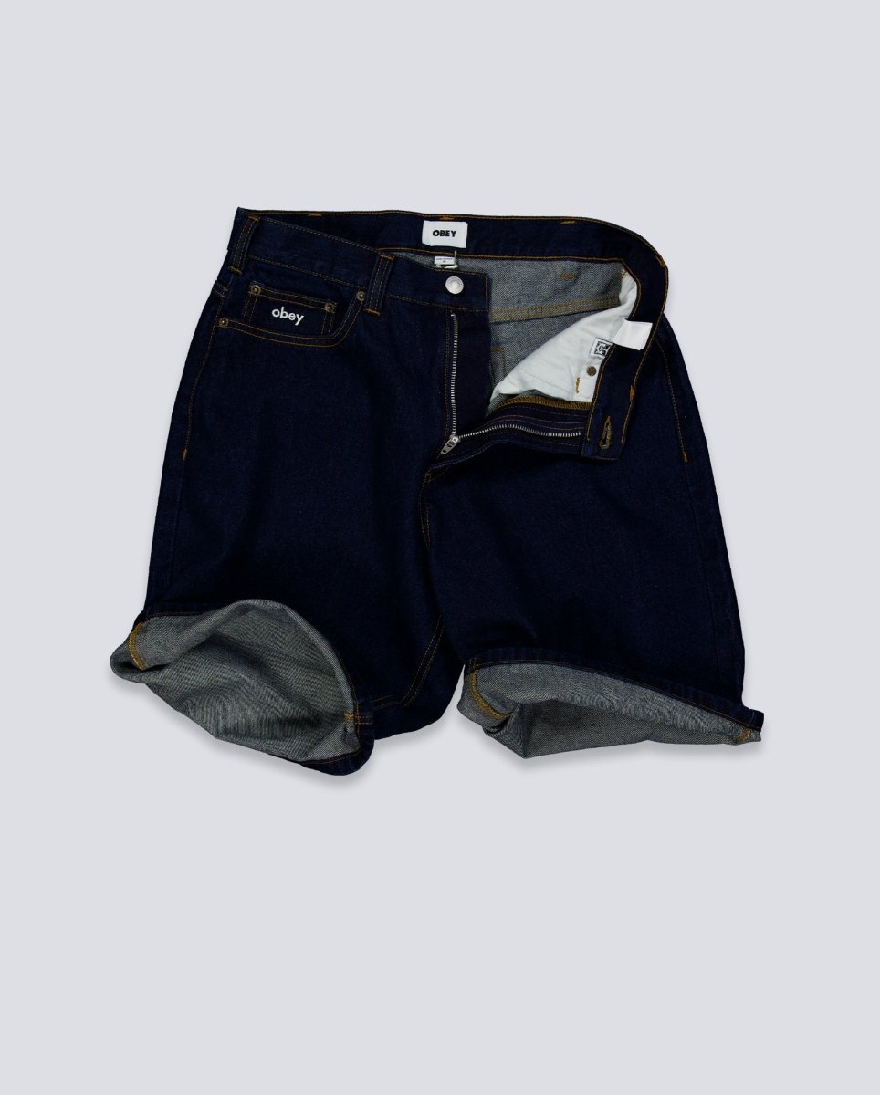 Pantalón Corto Obey Bigwig Baggy Azul Hombre