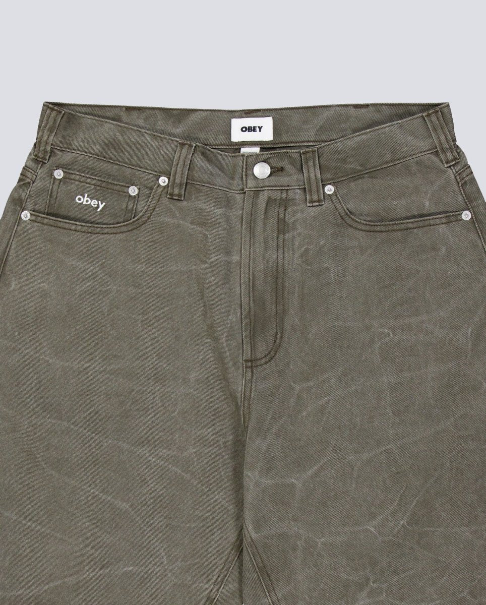 Pantalón Corto Obey Bigwig Baggy Verde Hombre
