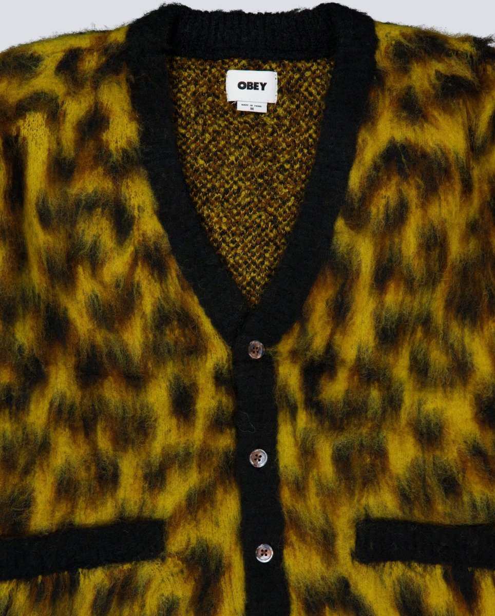 Cárdigan Obey Patron Leopard Hombre