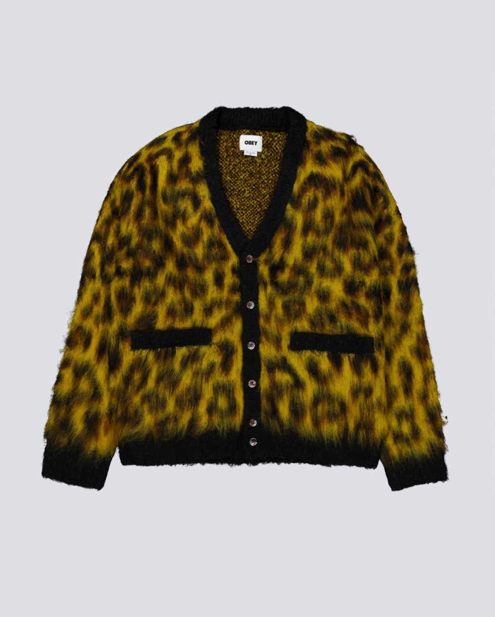 Cárdigan Obey Patron Leopard Hombre