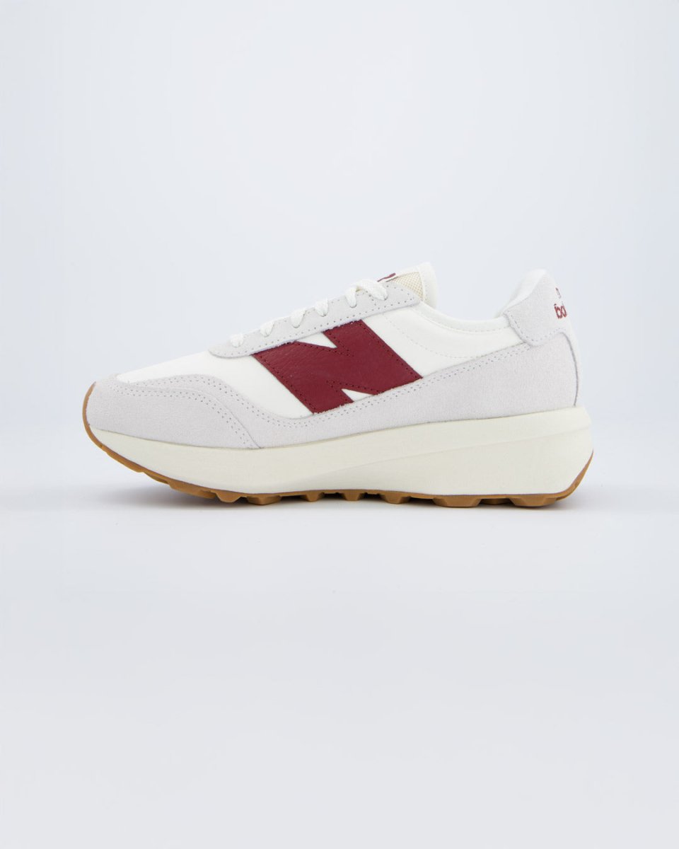 New Balance 370 Blanco Y Rojo Mujer