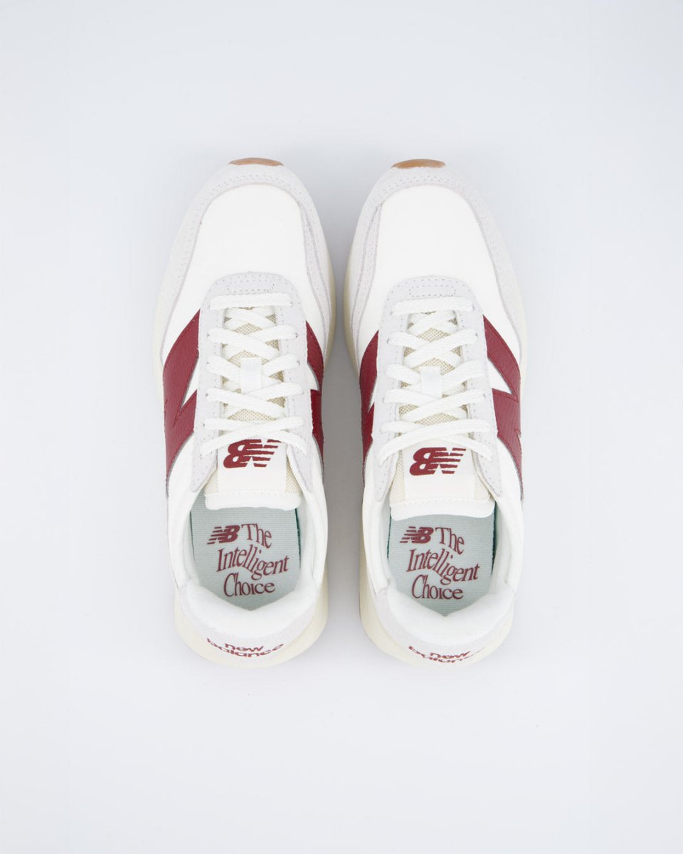 New Balance 370 Blanco Y Rojo Mujer