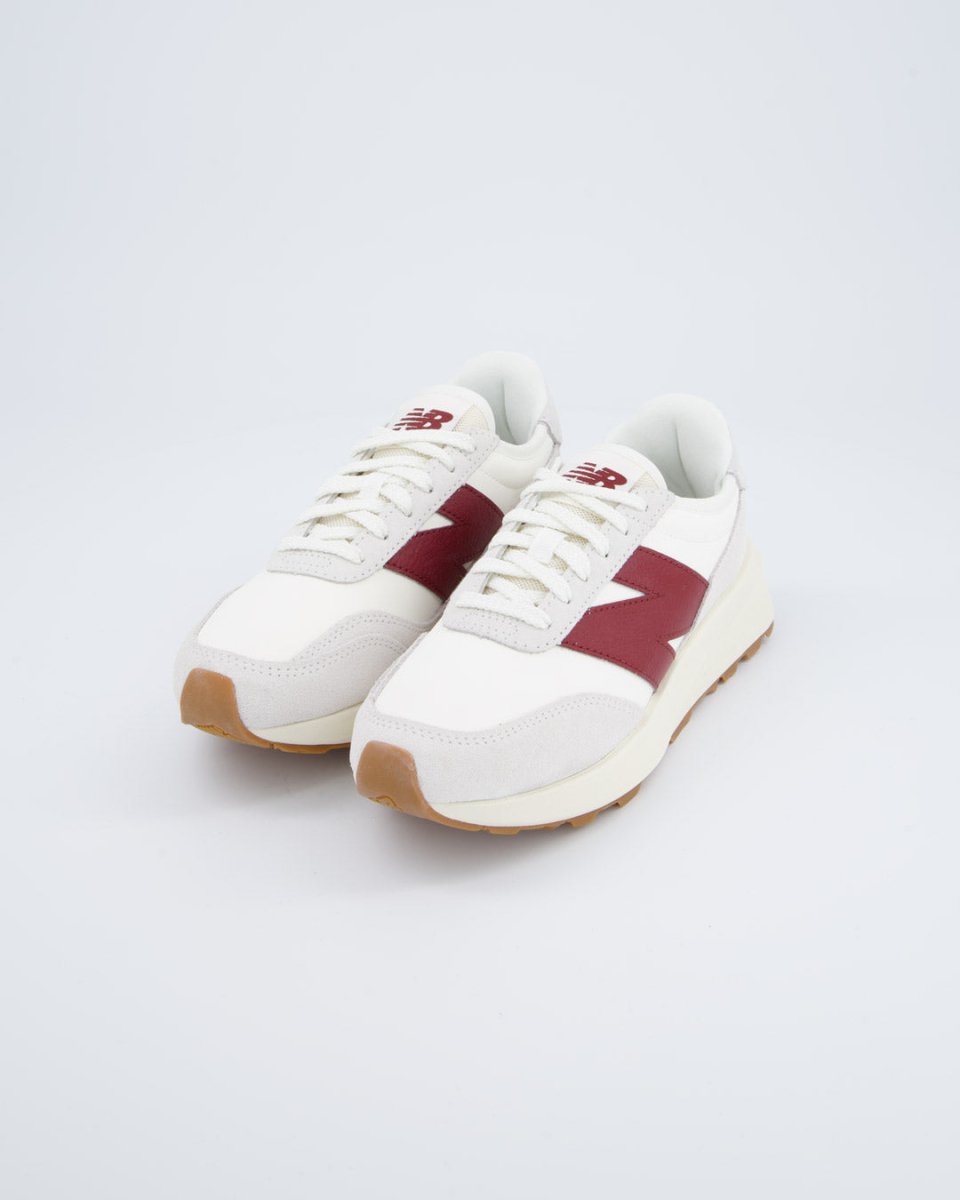 New Balance 370 Blanco Y Rojo Mujer
