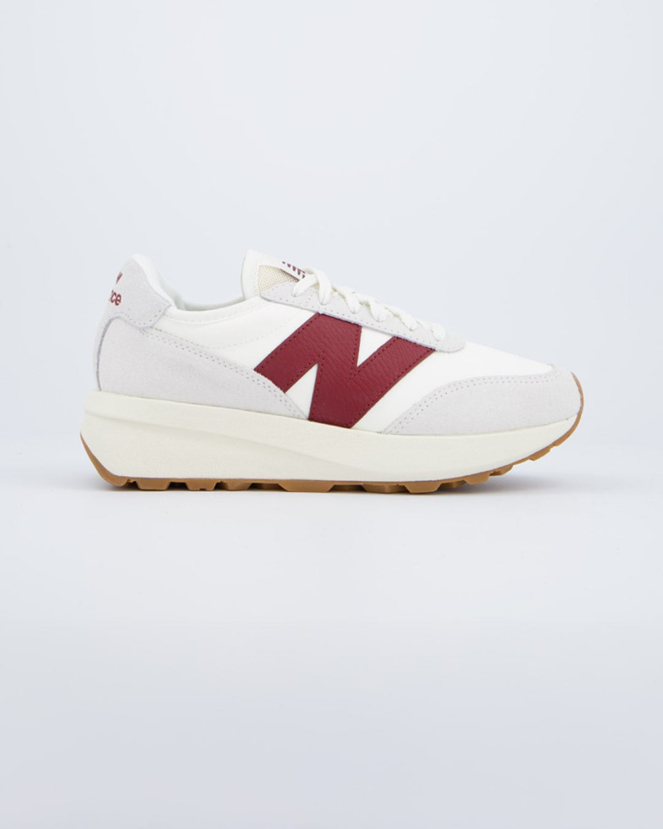 New Balance 370 Blanco Y Rojo Mujer