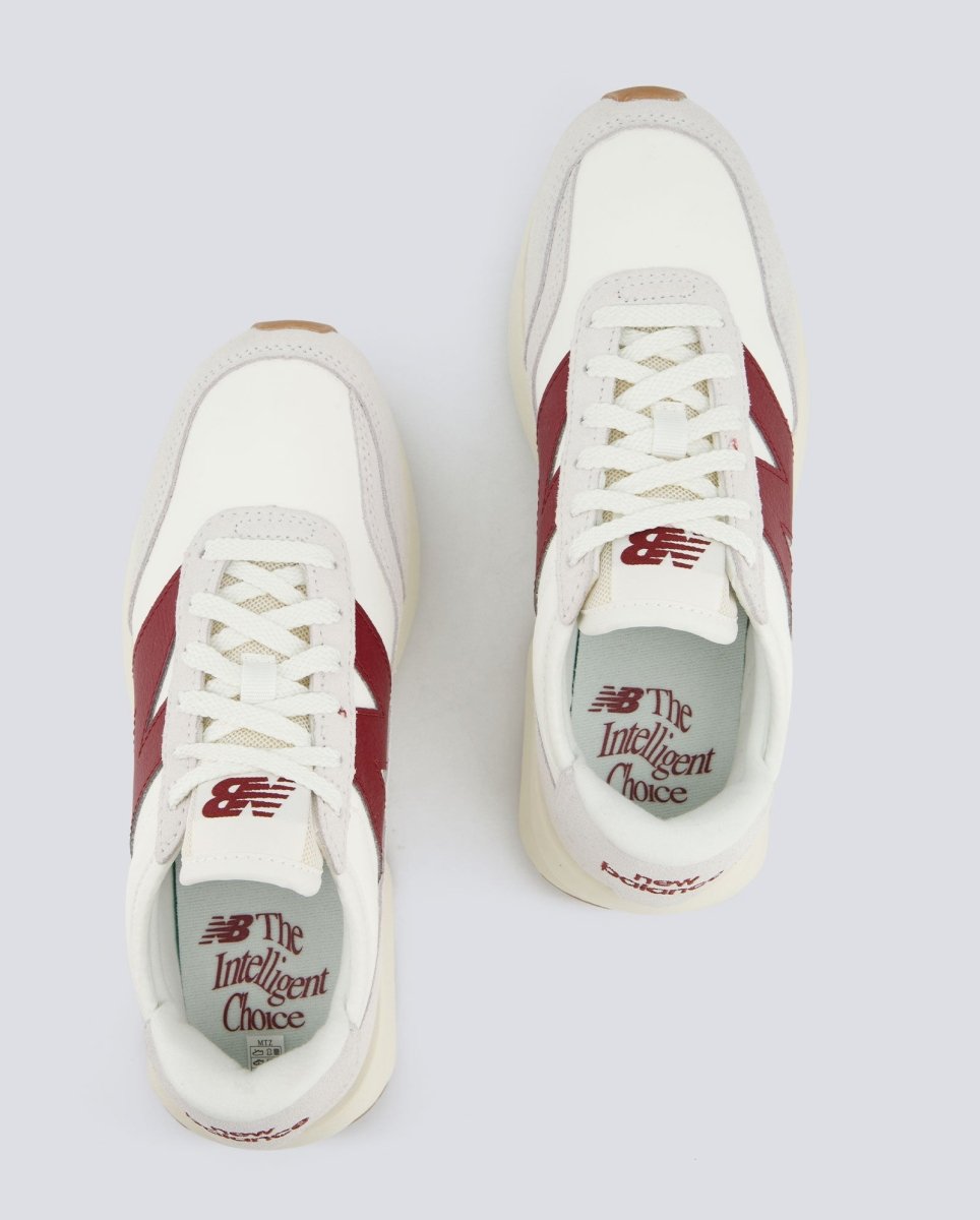 New Balance 370 Beige Y Rojo Mujer